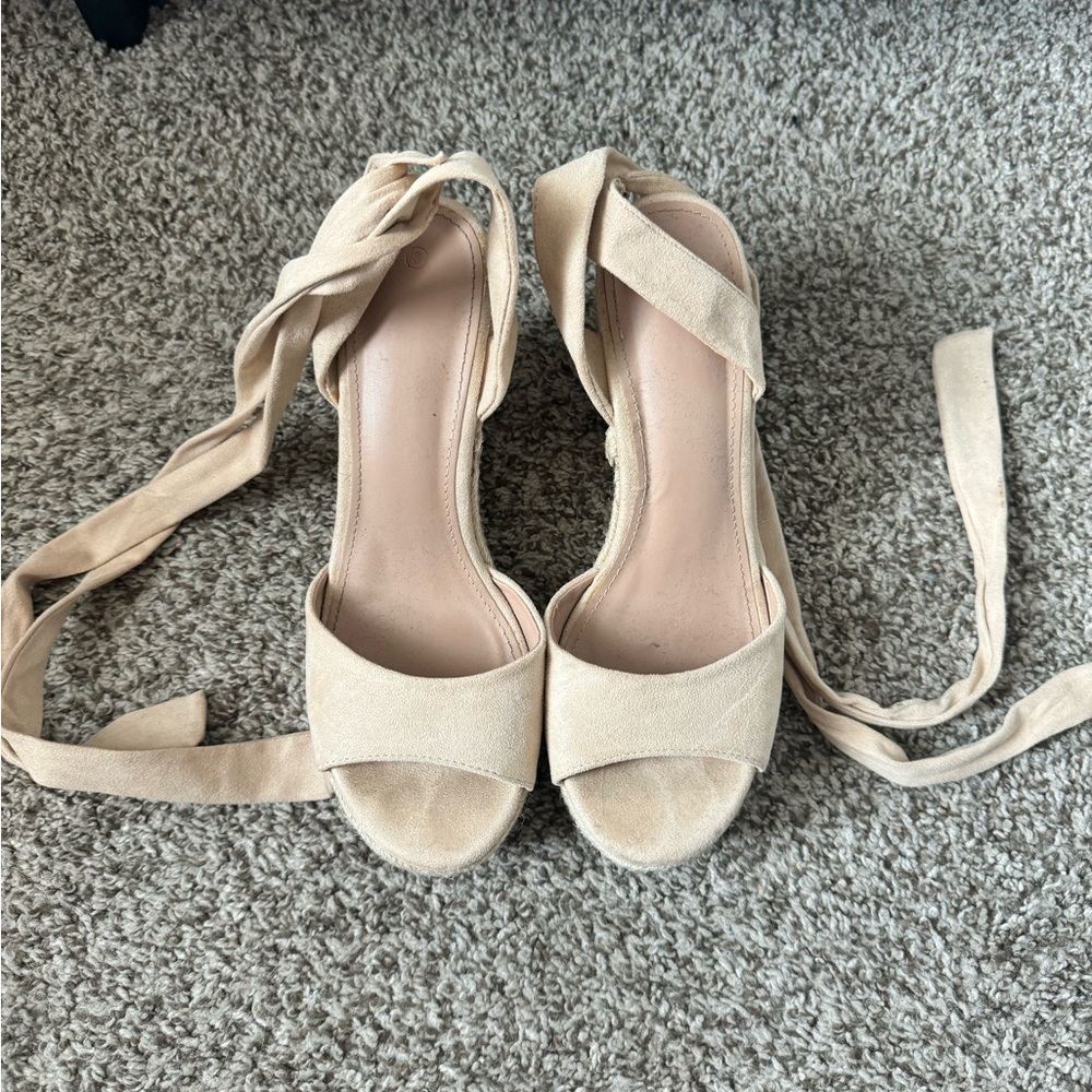 Wrap wedge heels size 8